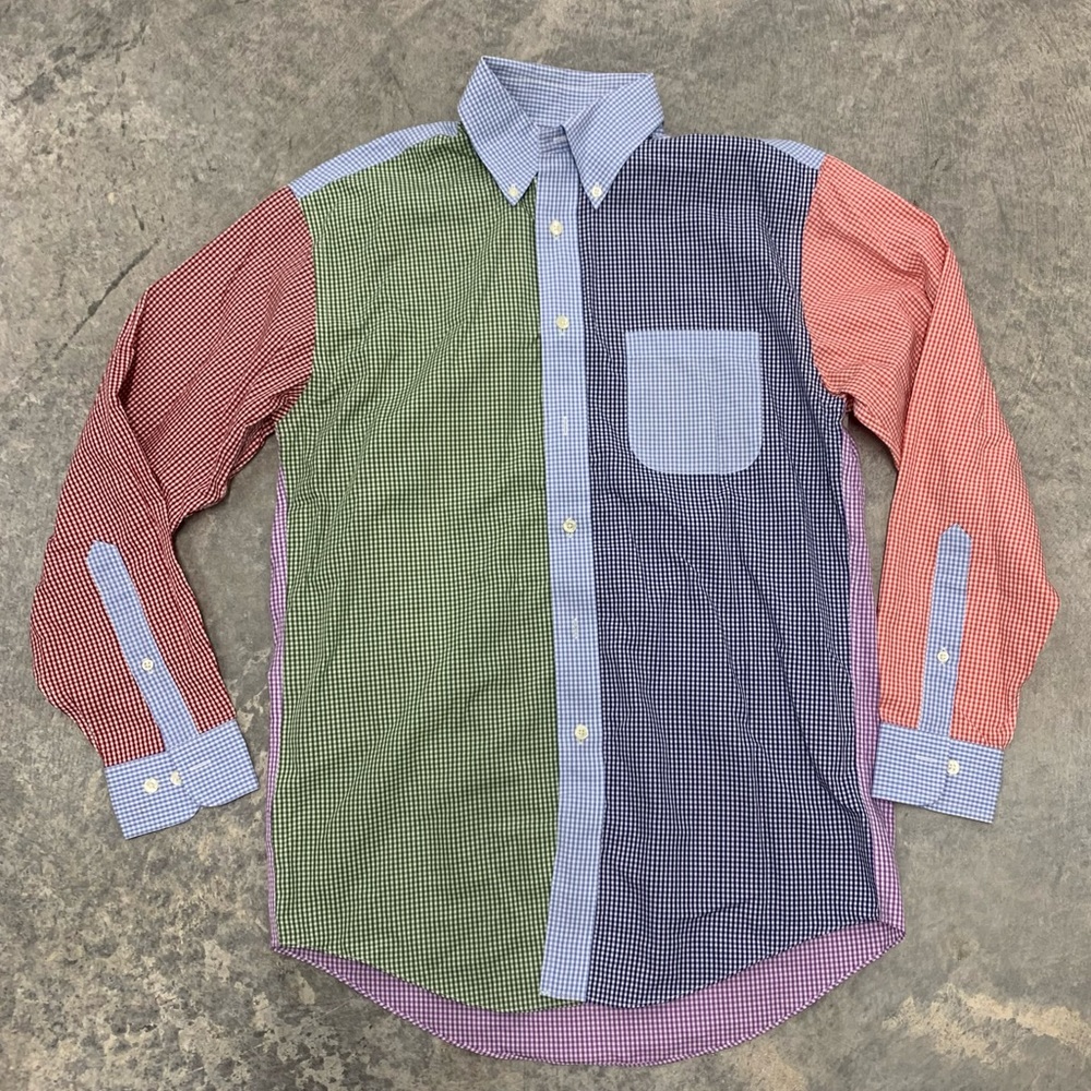 Mens Brooks Brothers Color Block Button-down Shirt